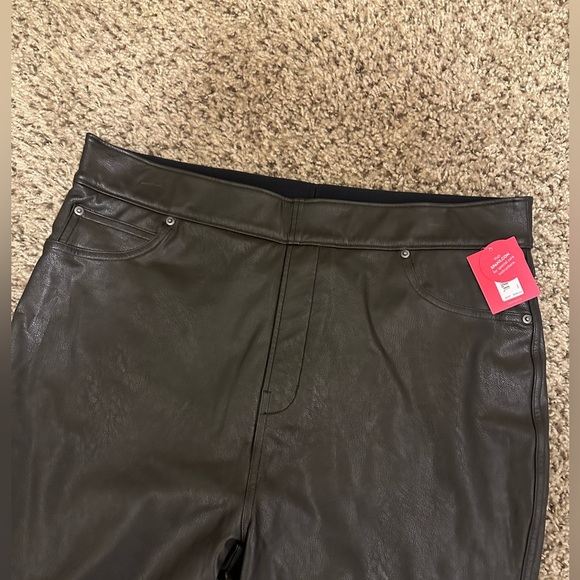 SPANX FAUX LEATHER-LIKE ANKLE SKINNY PANTS 20282R NOIR SIZE XL - Picture 4 of 5